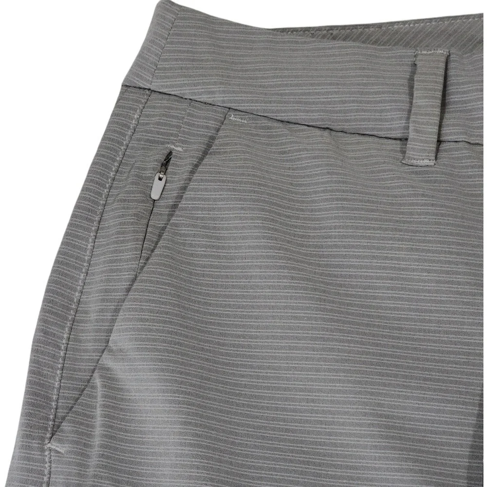 Hang Ten‎ Hybrid Board Short sz 32 Men Gray Stripe Flat Front Swim Surf Golf 11